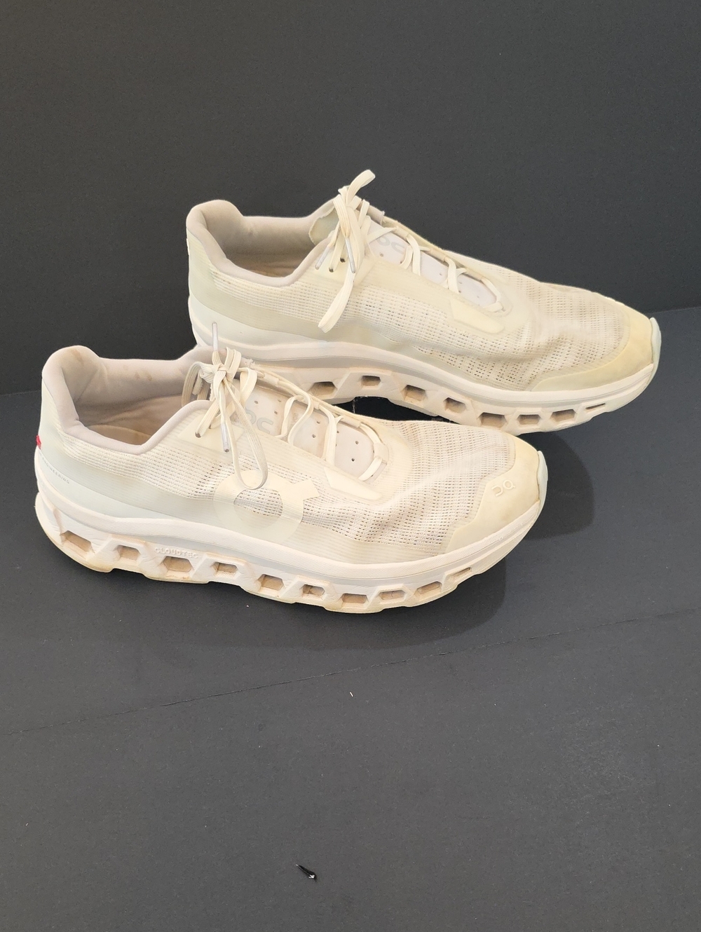 On Running CloudMonster Men's Cream/White Athletic Shoes Size 12
